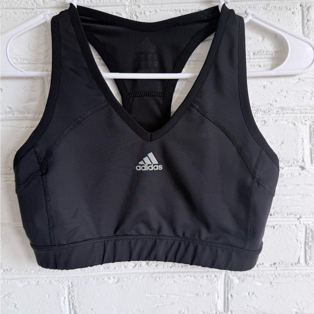 Adidas Women's Black V-Neck Sports Bra